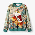 Kyoto-Lion Lucky Koi Cat Fuzzy Christmas Ugly Sweatshirt