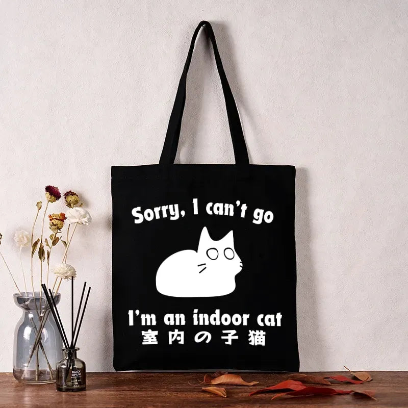 Japanese kitten tote bag gift idea for her