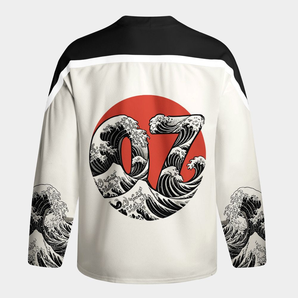 Kyoto-Lion Focused Samurai Frog Long-Sleeve Hockey Jersey