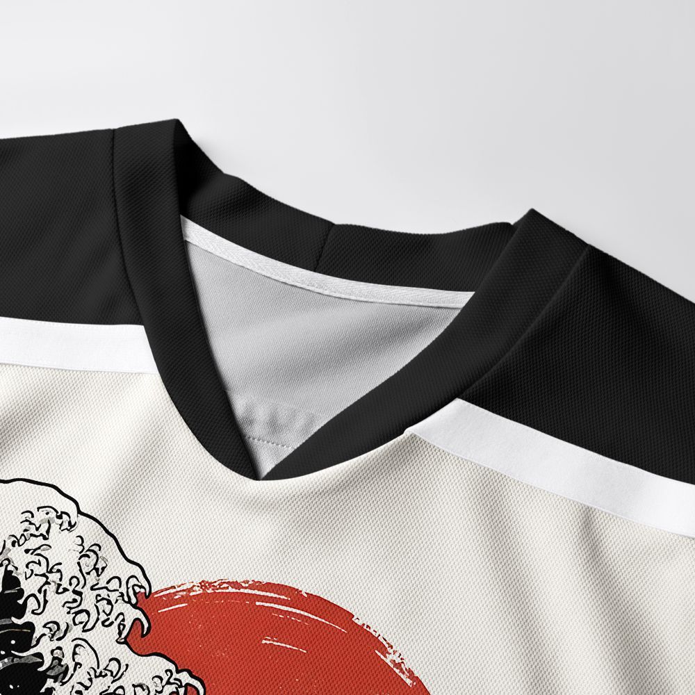 Kyoto-Lion Focused Samurai Frog Long-Sleeve Hockey Jersey