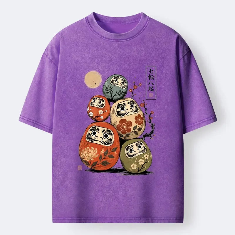 Japanese Art Washed T-Shirt for Daily Wear