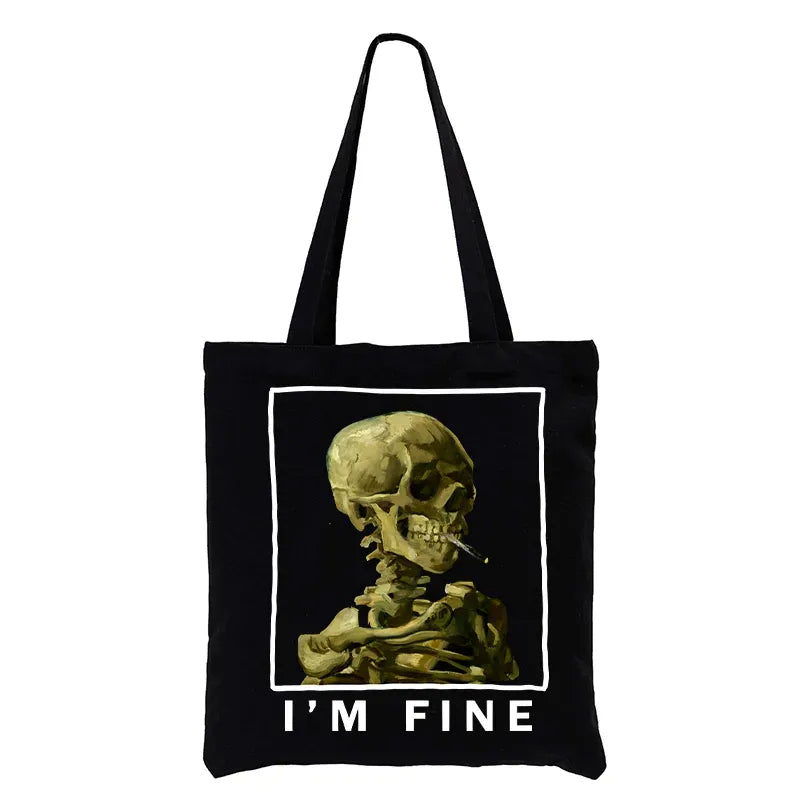 Kyoto-Lion Skeleton Says Im Fine Tote Bag