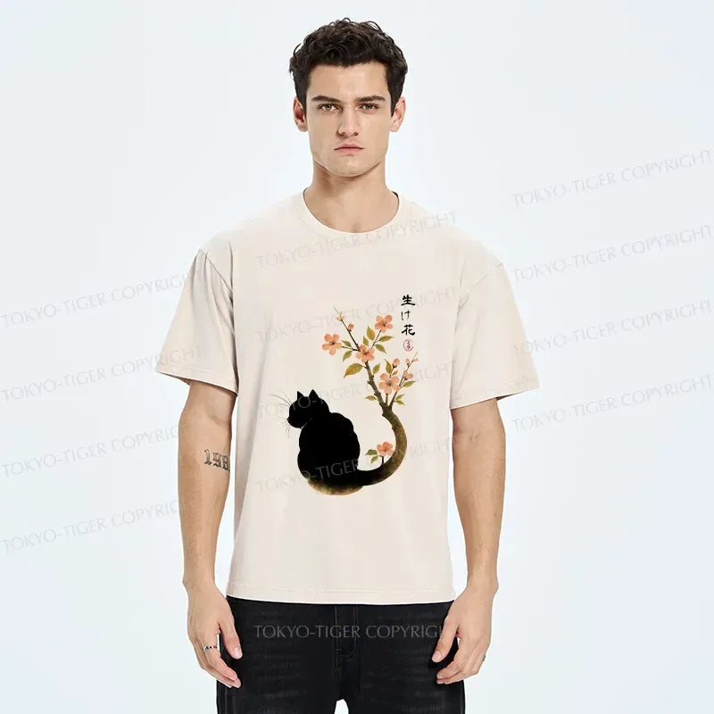 Retro Japanese Cat T-Shirt for Summer