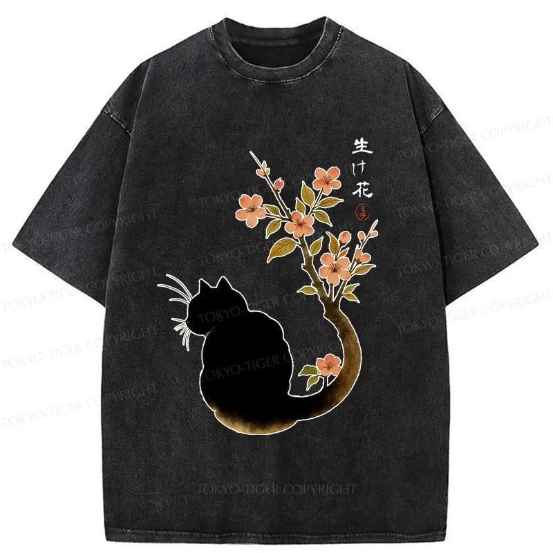 Retro Japanese Cat T-Shirt for Summer