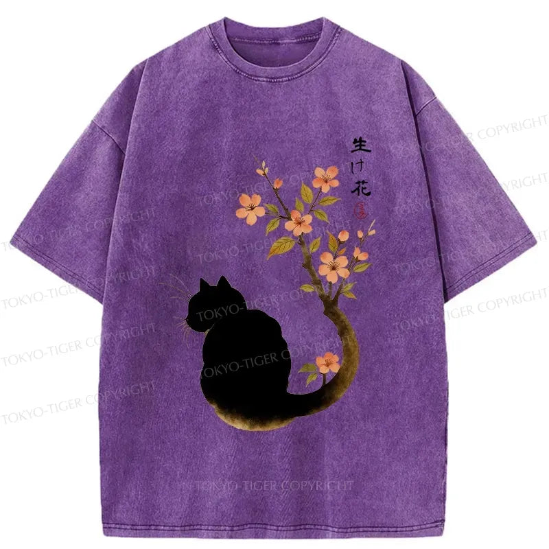 Retro Japanese Cat T-Shirt for Summer