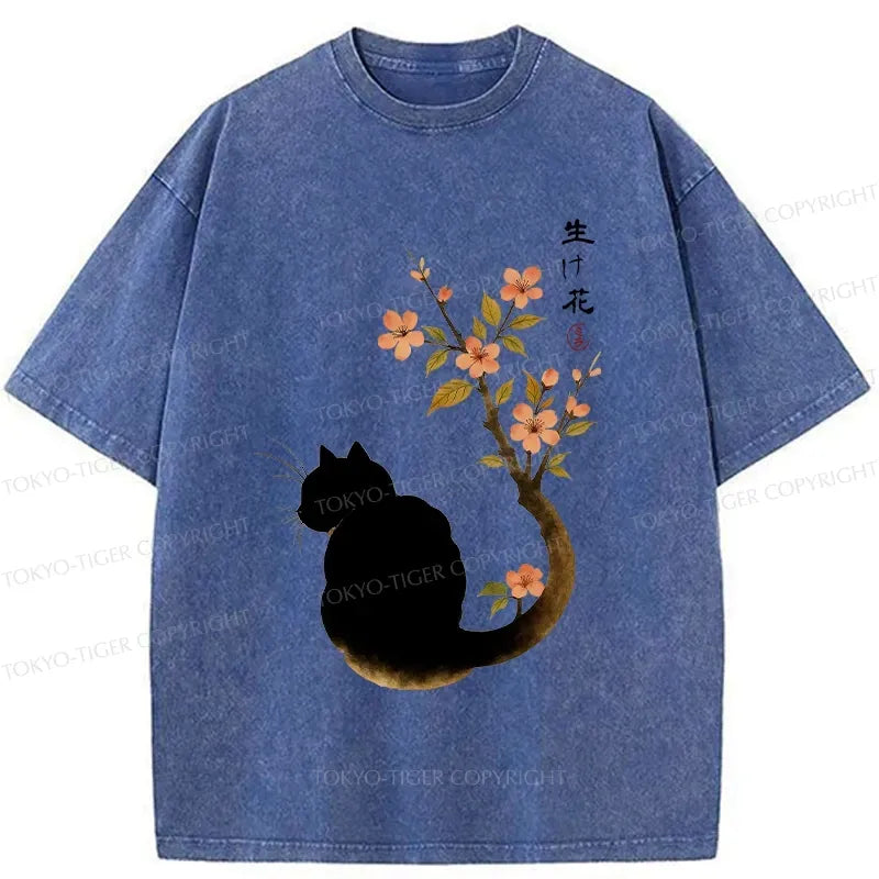 Retro Japanese Cat T-Shirt for Summer