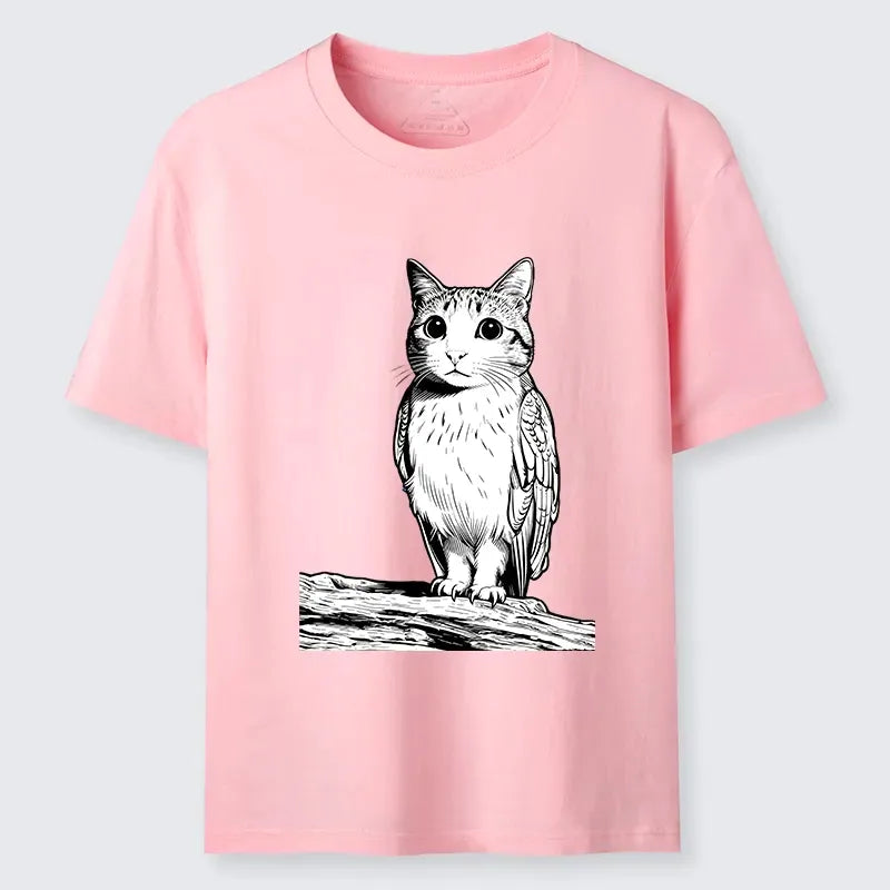 Kyoto-Lion Funny Cat Owl Fusion Art Classic T-Shirt