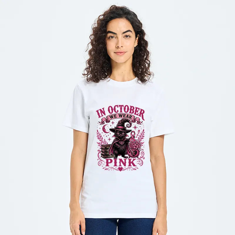 Kyoto-Lion Witch Cat Breast Cancer Awareness Classic T-Shirt