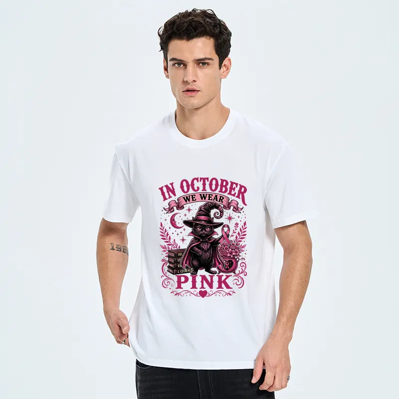 Kyoto-Lion Witch Cat Breast Cancer Awareness Classic T-Shirt
