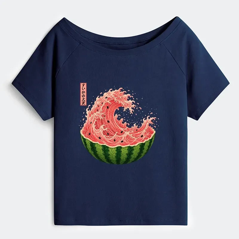 Japanese Watermelon Wave Vintage Tee