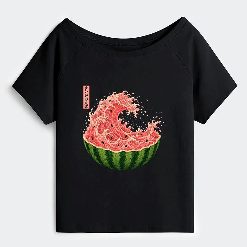 Japanese Watermelon Wave Vintage Tee