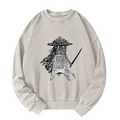 Unisex Washed Samurai Cat Sweatshirt