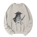 Unisex Washed Samurai Cat Sweatshirt
