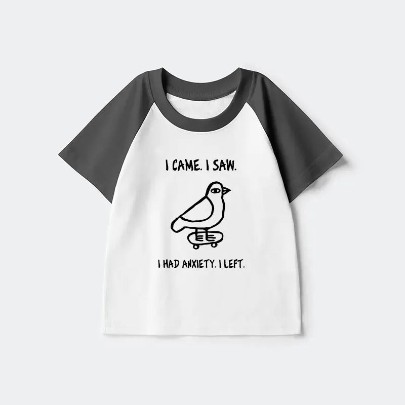 Kyoto-Lion Funny Meme Bird Just Needs A Break Kids Raglan T-shirt