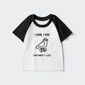 Kyoto-Lion Funny Meme Bird Just Needs A Break Kids Raglan T-shirt