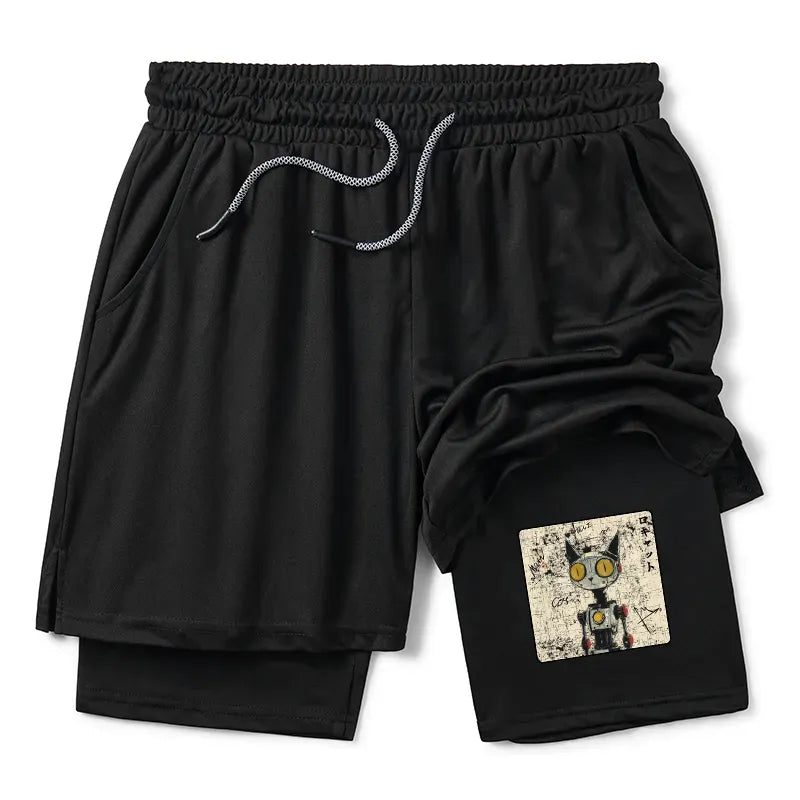 Kyoto Robot Cat Shorts for Daily Wear