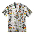 Rainbow Cat Aloha Shirt Gift Idea