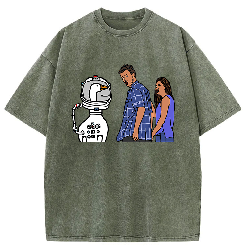 Kyoto-Lion Man Obsessed With Geese Washed T-Shirt