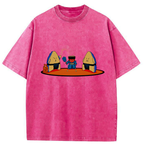 Kyoto-Lion Japanese Sumo Sushi Washed T-Shirt