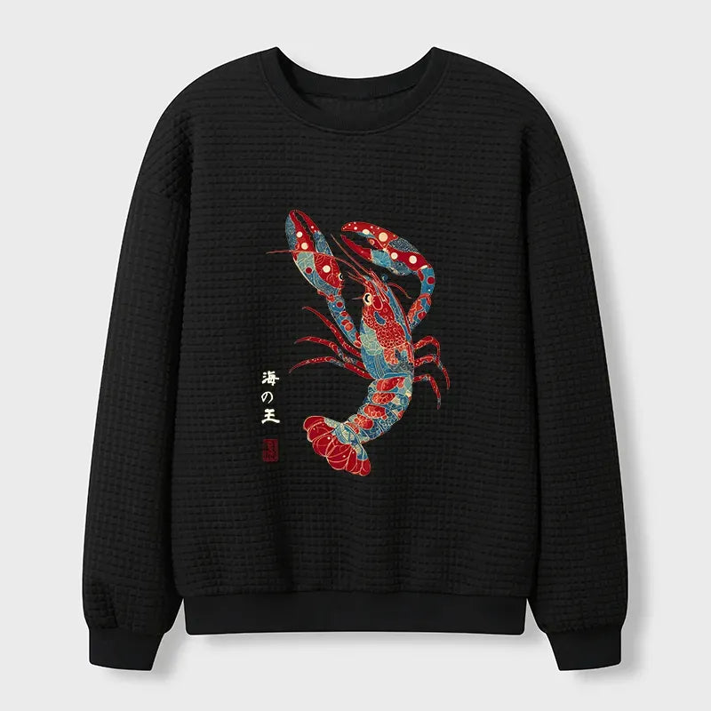 Ukiyo-e Style Waffle Sweatshirt Free Shipping