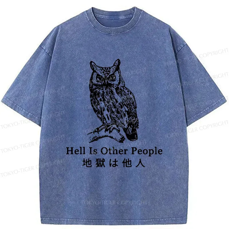 Kyoto-Lion Hell Is Other People Washed T-Shirt