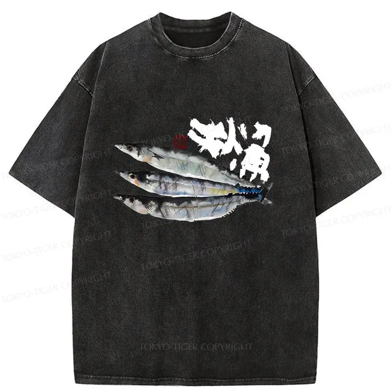 Kyoto-Lion Pacific Saury Washed T-Shirt