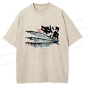 Japanese unisex washed t-shirt on sale