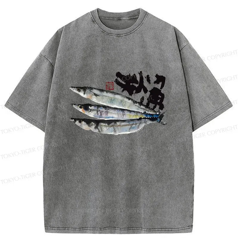 Japanese unisex washed t-shirt on sale