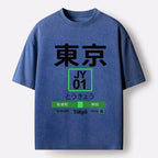 Japanese Vintage Washed T-Shirt for Summer