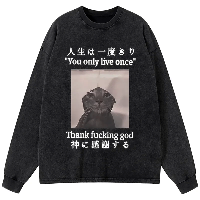 Retro Cat T-Shirt for Daily Wear