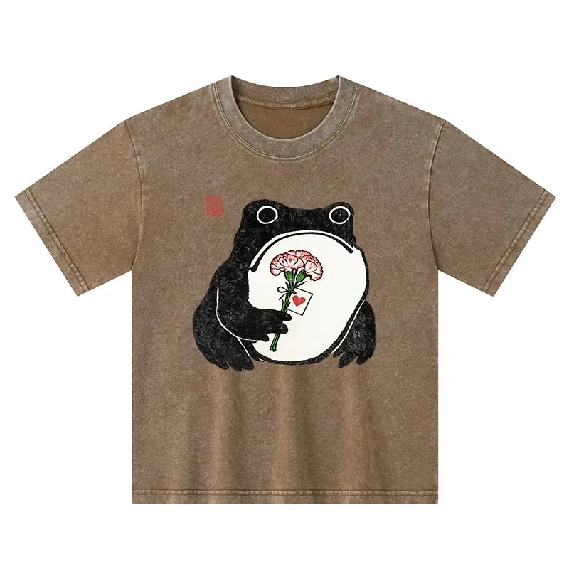 Kids Japanese Frog T-Shirt for Summer