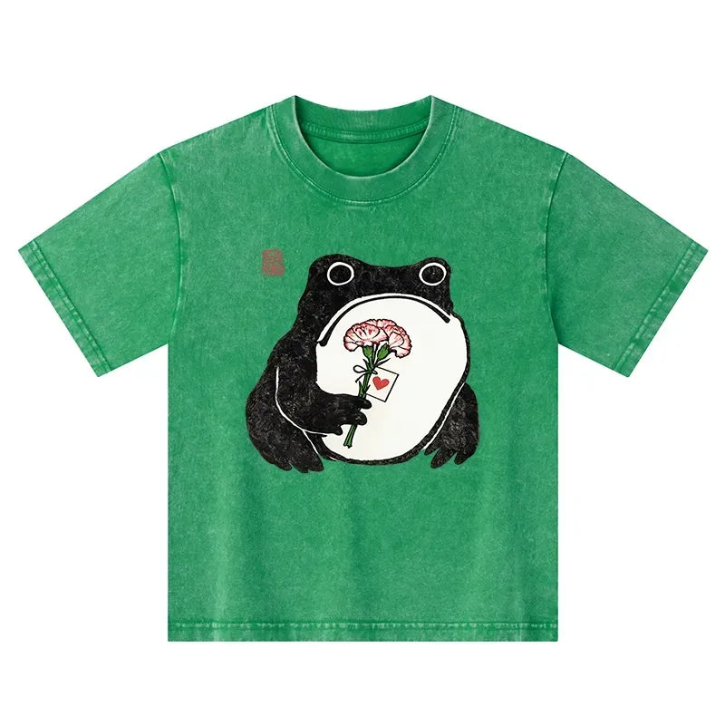 Kids Japanese Frog T-Shirt for Summer