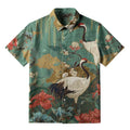 Japanese Red-Crowned Crane Button-up Shirt