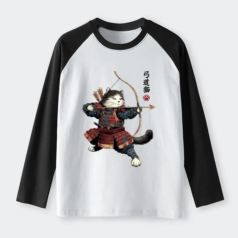 Japanese Samurai Cat Long Sleeve T-Shirt