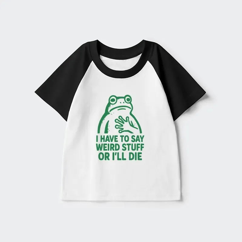 funny frog meme kids raglan t-shirt