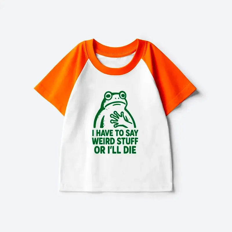 funny frog meme kids raglan t-shirt