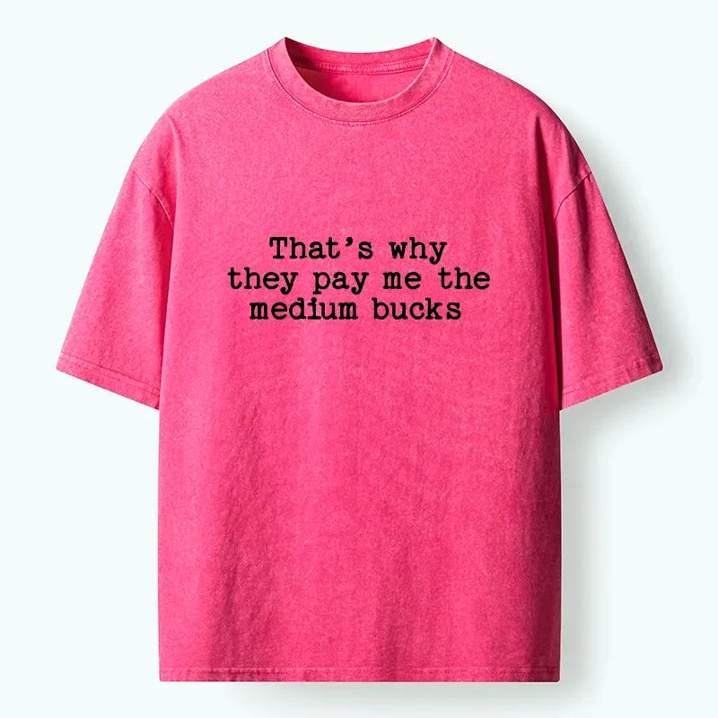 Kyoto-Lion Relatable Work Salary Funny Quote Washed T-Shirt