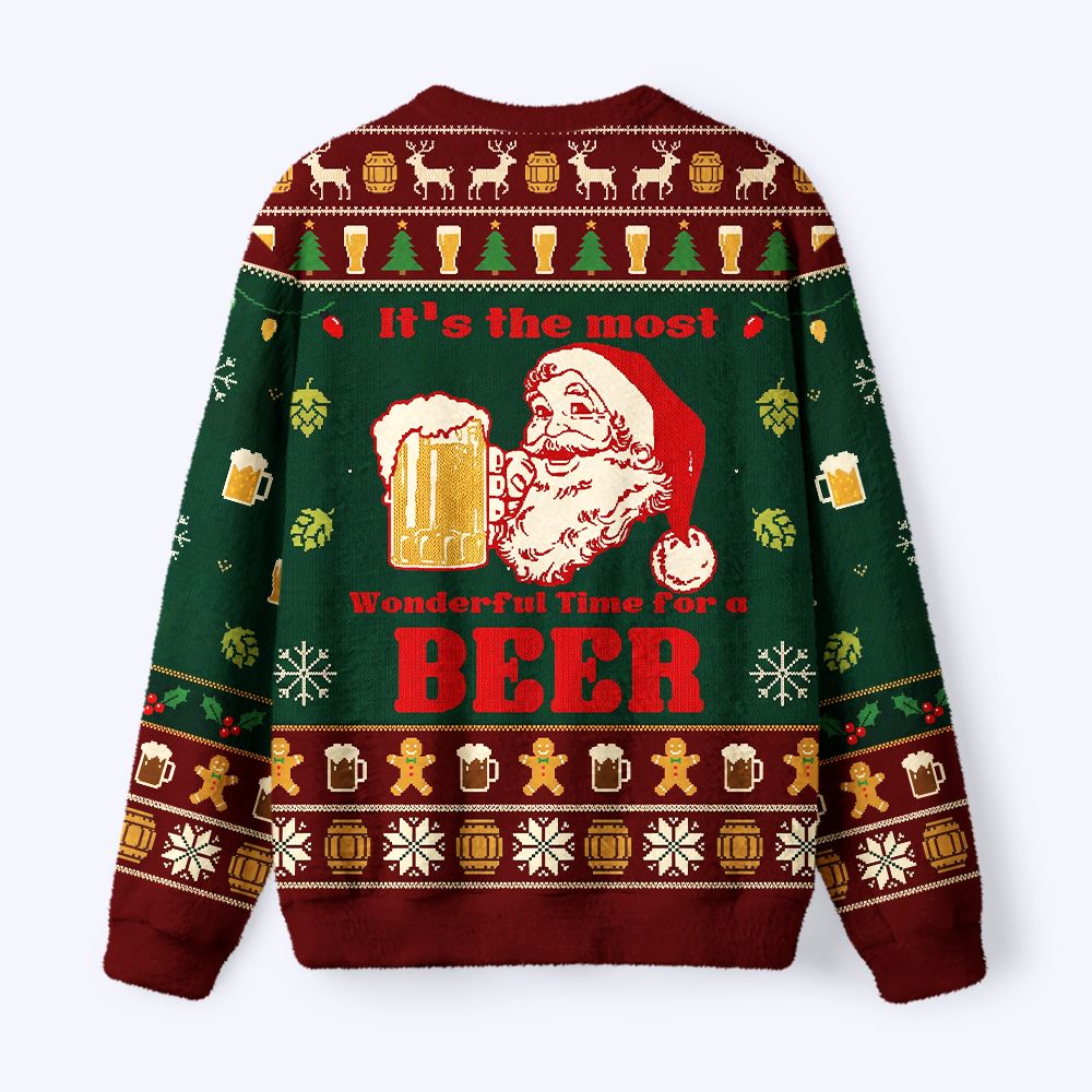 Kyoto-Lion Must-have Beers For Christmas Fuzzy Christmas Ugly Sweatshirt
