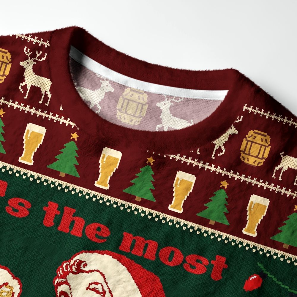 Kyoto-Lion Must-have Beers For Christmas Fuzzy Christmas Ugly Sweatshirt