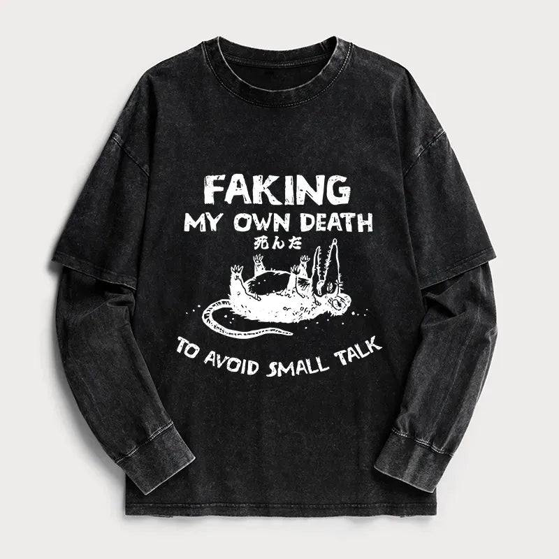 Washed Japanese Double Layer T-Shirt for Streetwear
