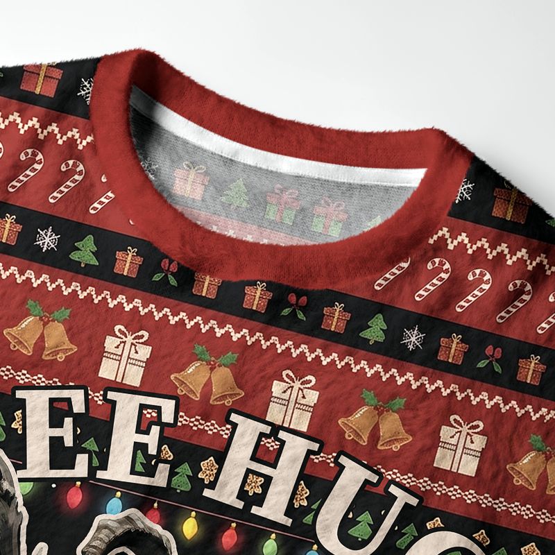 Kyoto-Lion Funny Free Hugs Fuzzy Christmas Ugly Sweatshirt