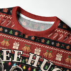 Kyoto-Lion Funny Free Hugs Fuzzy Christmas Ugly Sweatshirt