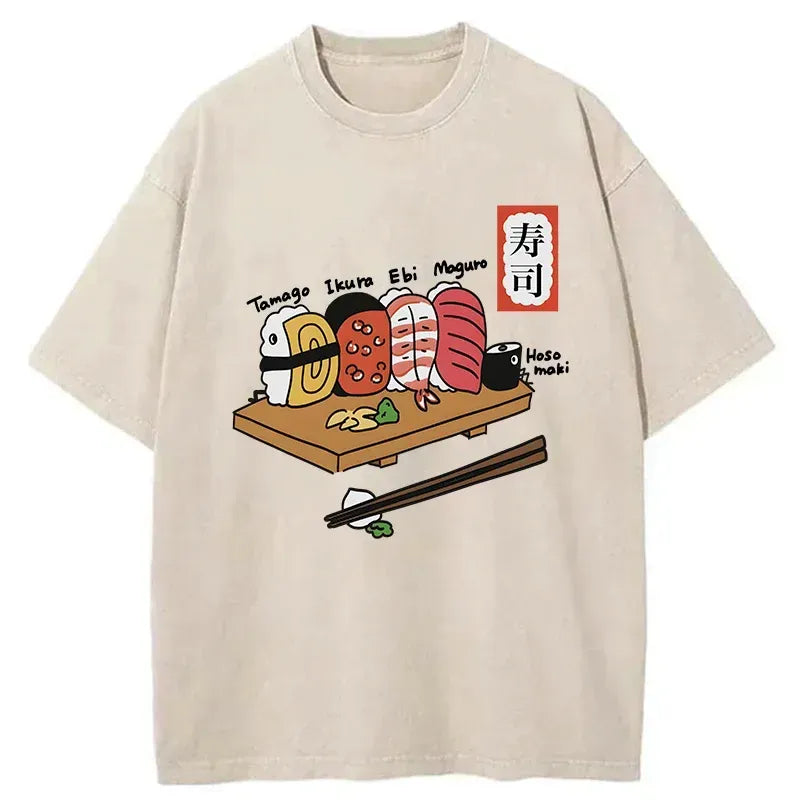 Kyoto-Lion Delicious Sushi Washed T-Shirt