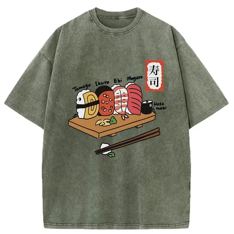 Kyoto-Lion Delicious Sushi Washed T-Shirt