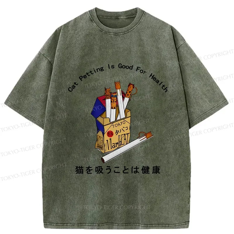 Japanese Kyoto lion cat t-shirt for health