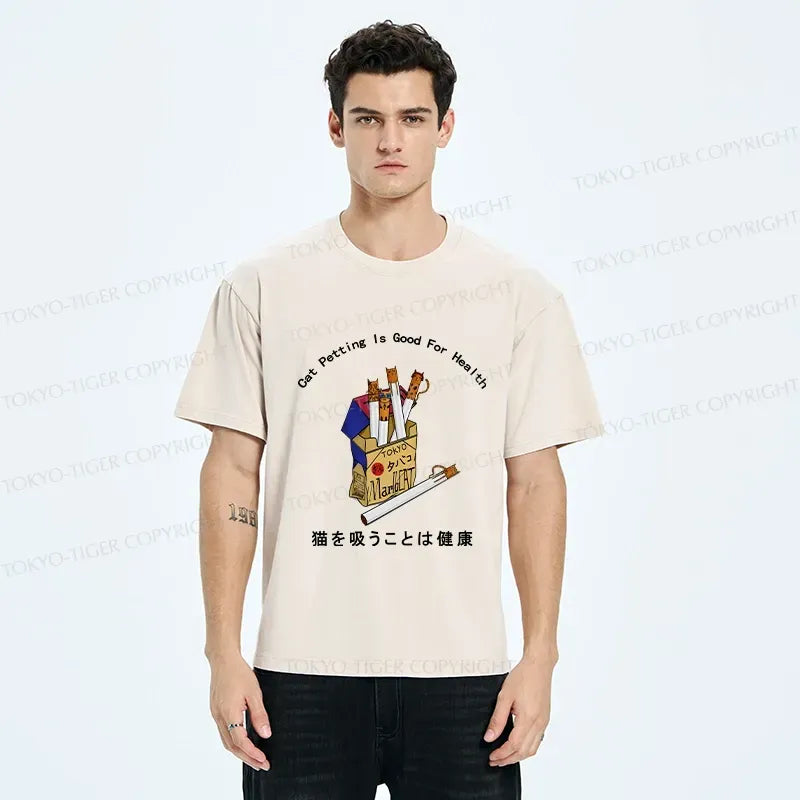 Japanese Kyoto lion cat t-shirt for health