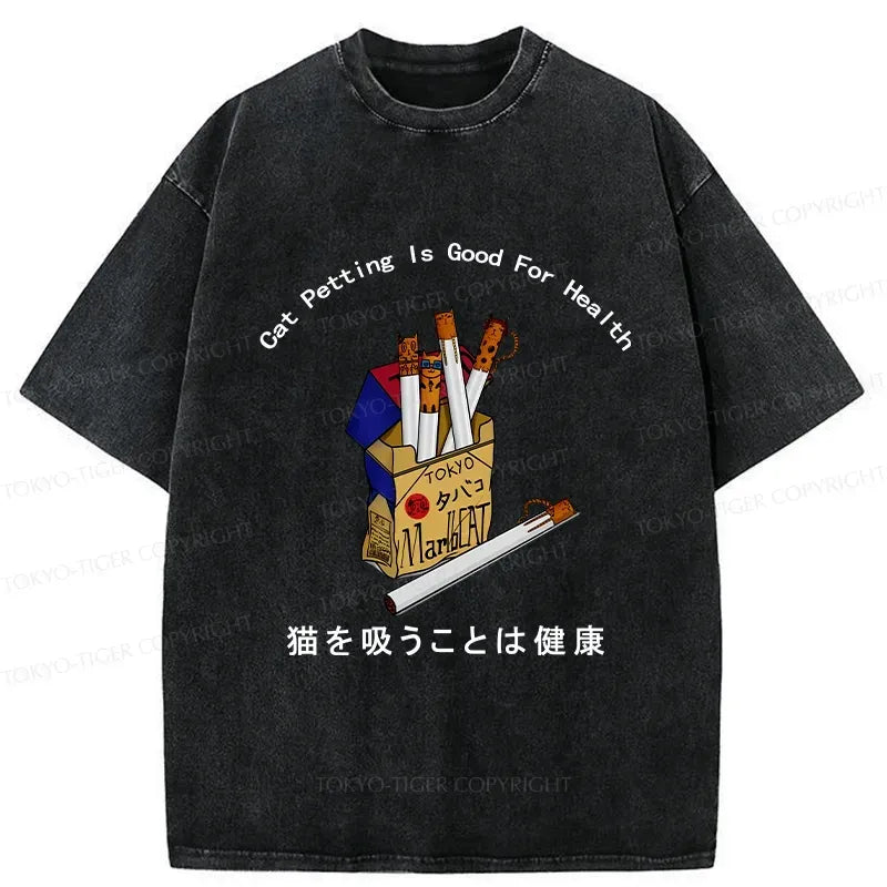 Japanese Kyoto lion cat t-shirt for health