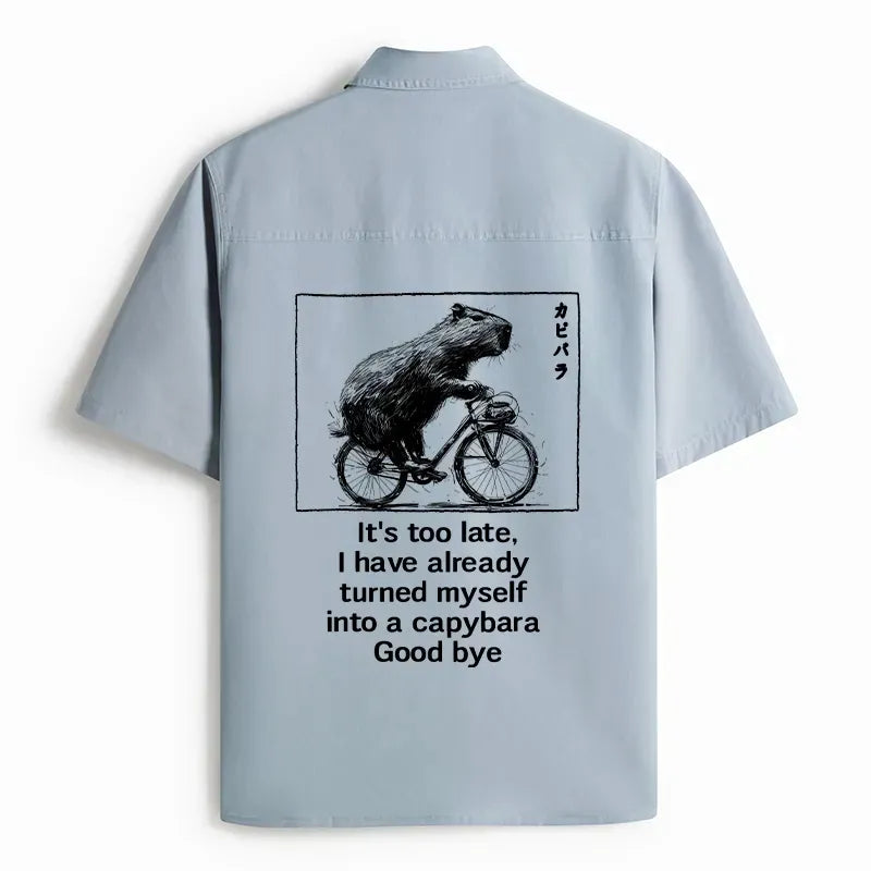 comfortable capybara bicycle work shirt unisex