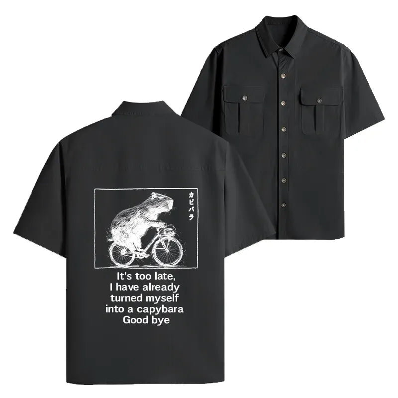 Japanese capybara riding bike t-shirt best seller