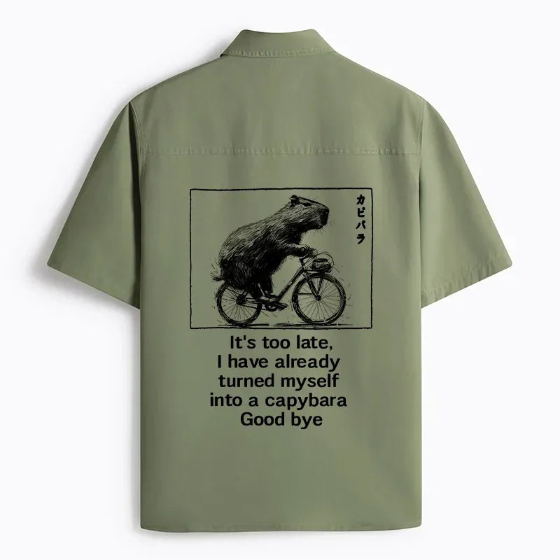 Japanese capybara riding bike t-shirt best seller